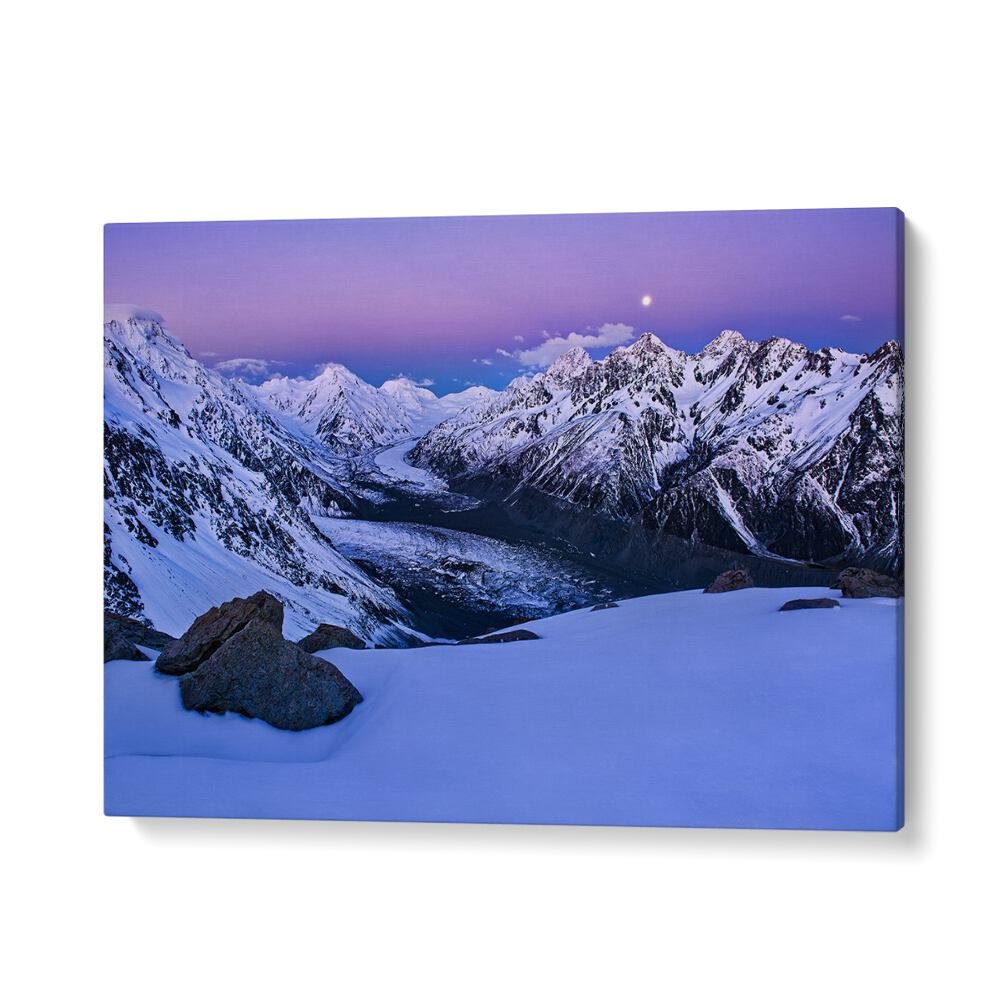 Serene winter landscape showcasing majestic mountains for "A STATE OF TRANQUILITY, PHOTOGRAPHY PRINTS".
