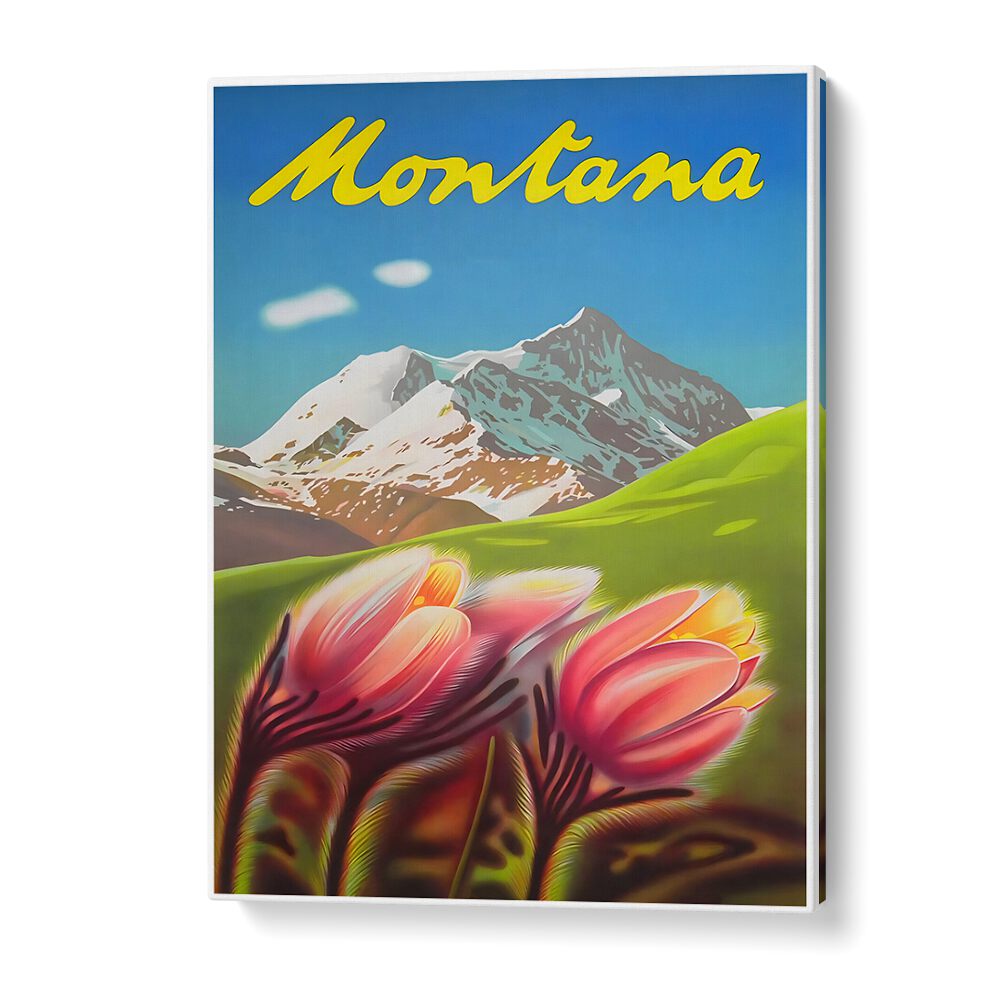 Colorful MONTANA Vintage Travel Posters showcase stunning landscapes and artistic flair for your home decor.