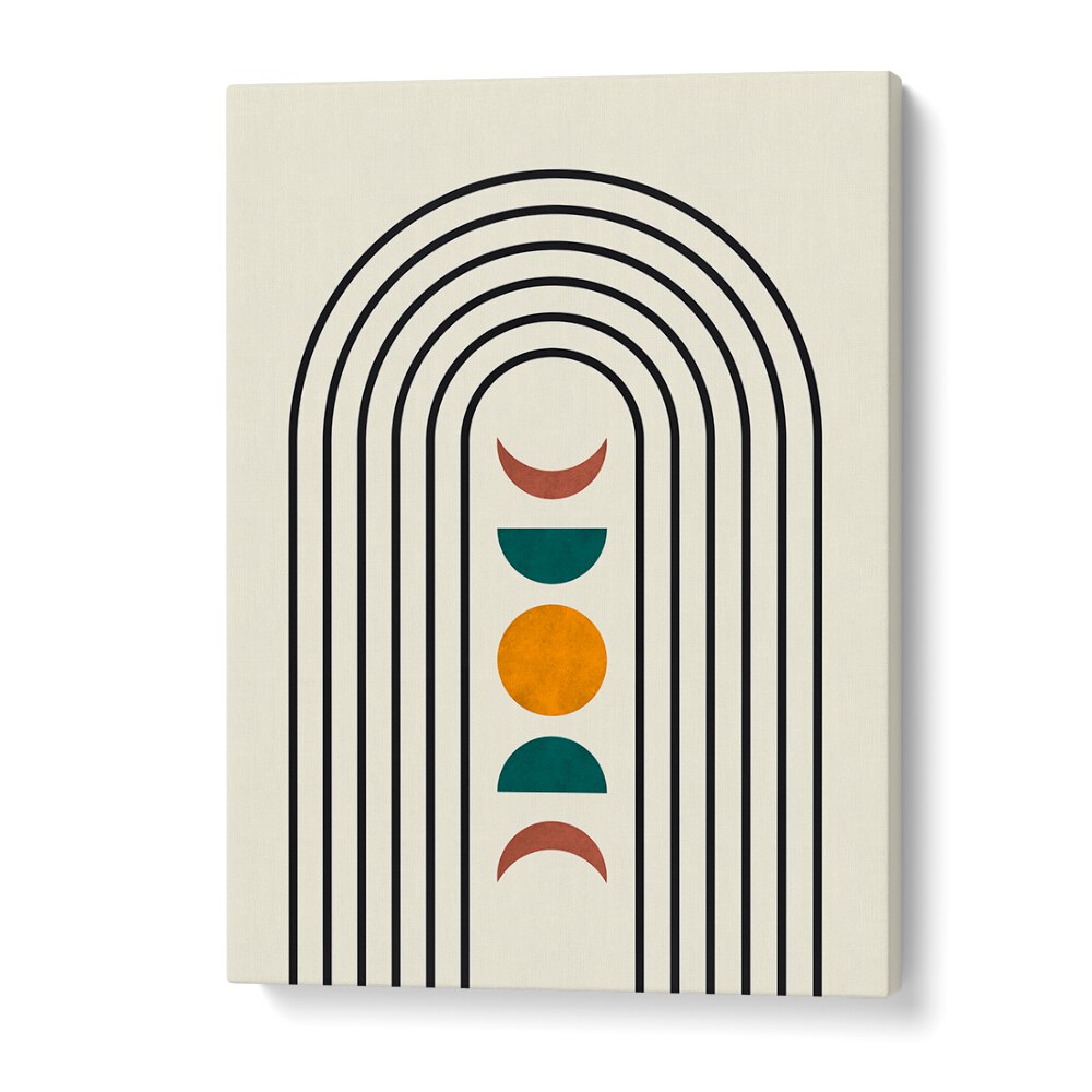 Transform your space with ARCS IV, BOHO ART PAINTINGS featuring dynamic lines and vibrant shapes in modern aesthetics.