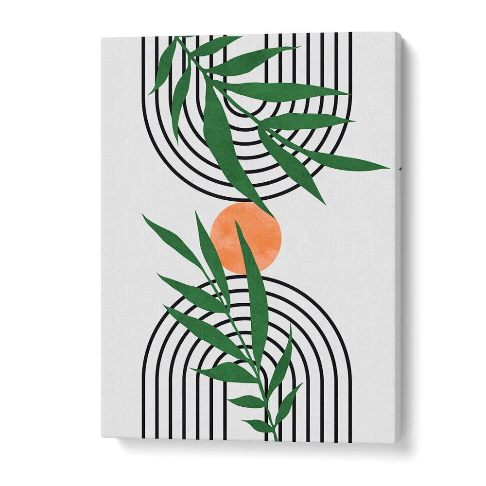 Stylish LEAVES VI, BOHO ART PAINTINGS featuring watercolor leaves and abstract design for a serene atmosphere.