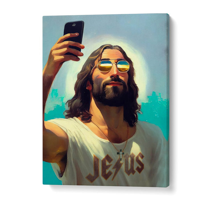Captivating I AM JESUS, ALTERED ART PRINTS by Dikhotomy, blending creativity and spirituality for any space.