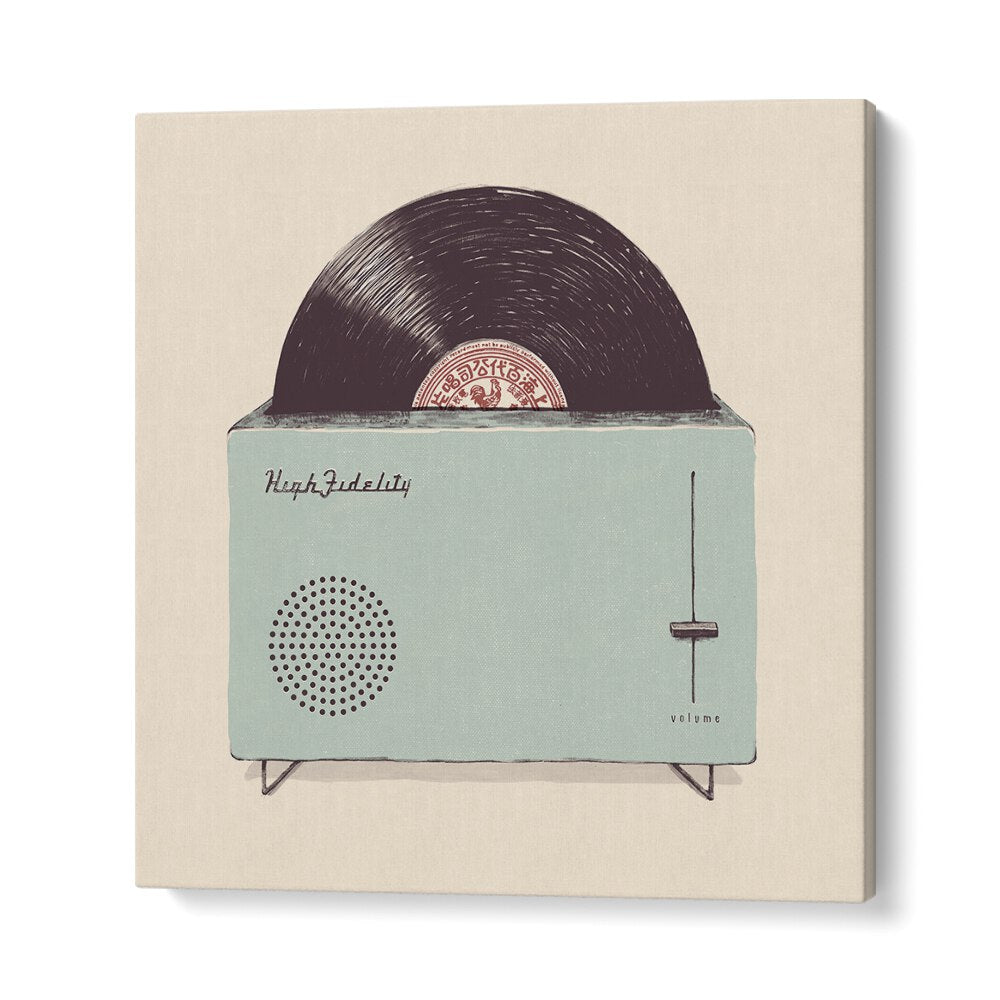 Transform your space with HIGH FIDELITY, MUSIC POSTERS featuring a vintage record player art print by Florent Bodart.