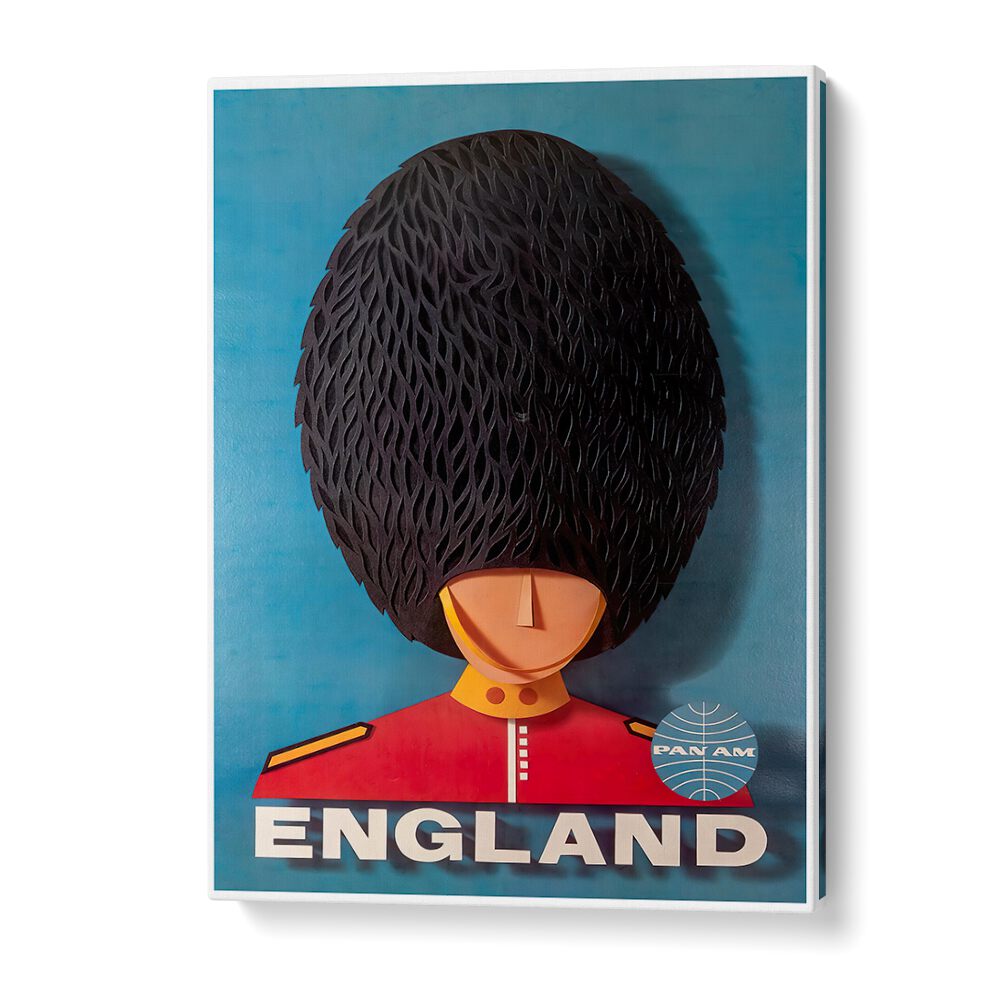Stylish ENGLAND, VINTAGE TRAVEL POSTERS featuring a classic guard, perfect for home or office decor.