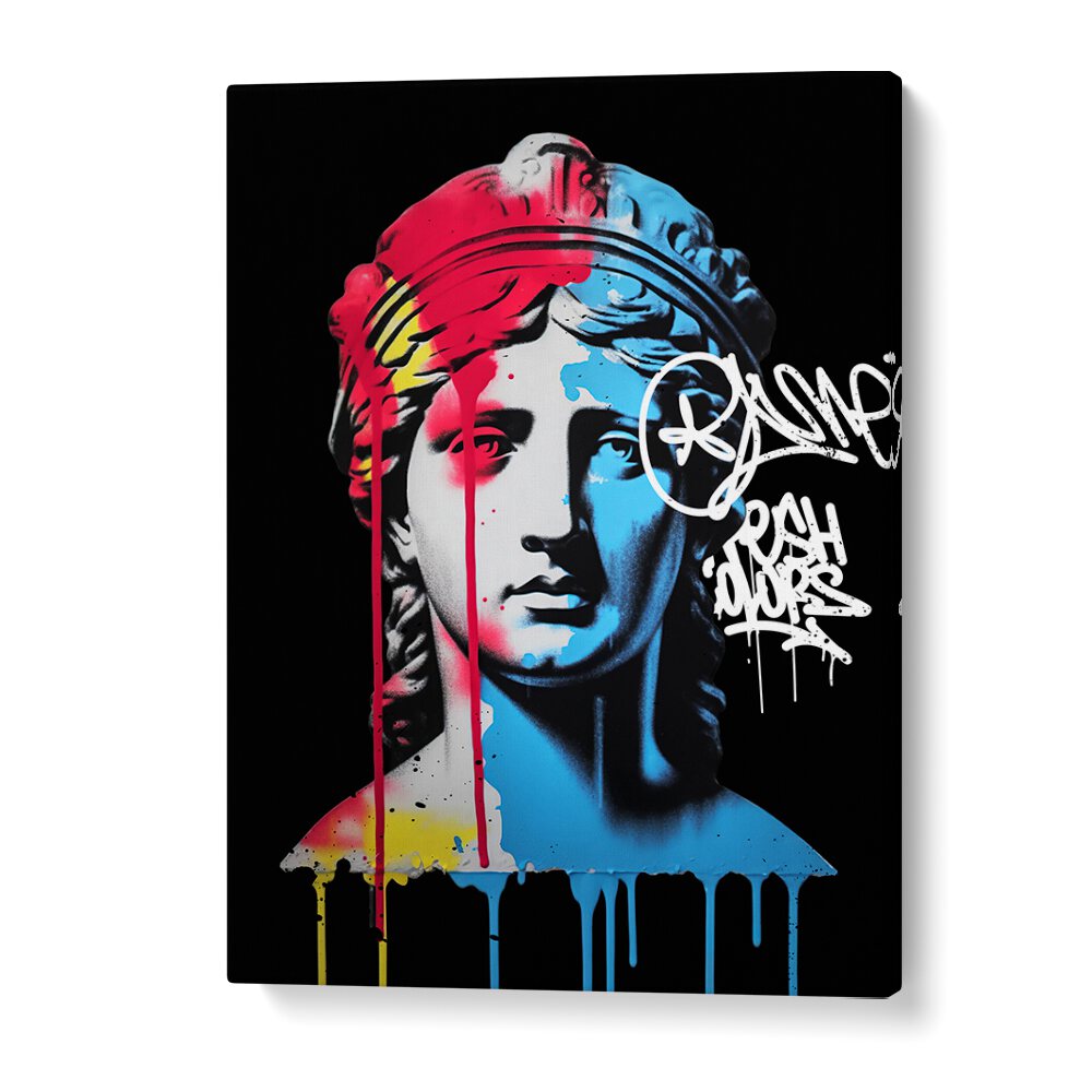 VANDAL NEMESIS, ALTERED ART PRINTS by DIKHOTOMY features a vibrant, graffiti-style artwork that captivates.