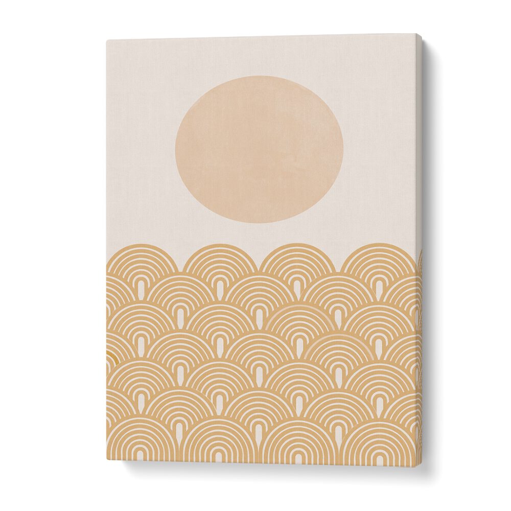 Retro Summer Boho Art Paintings from The Miuus Studio feature warm hues and abstract designs, perfect for any space.