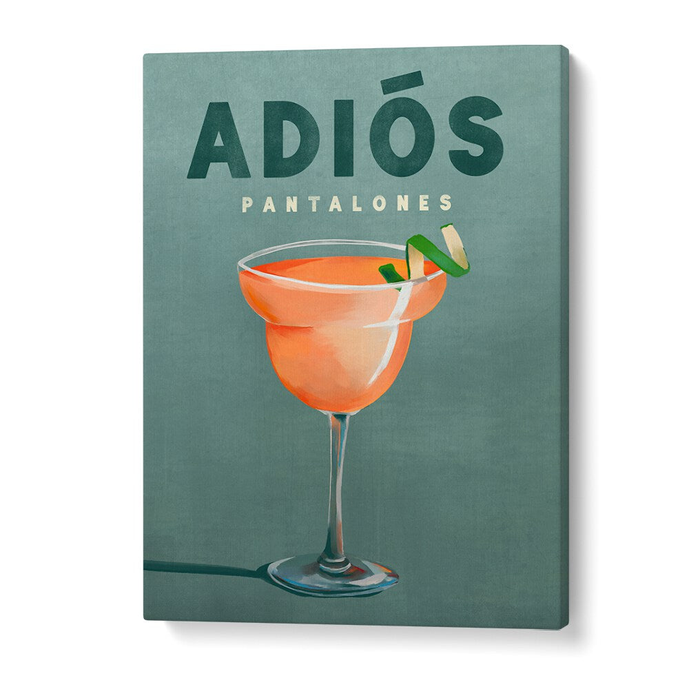 Vibrant PANTALONES, BAR art print showcasing a cocktail, perfect for elevating your bar or lounge decor.