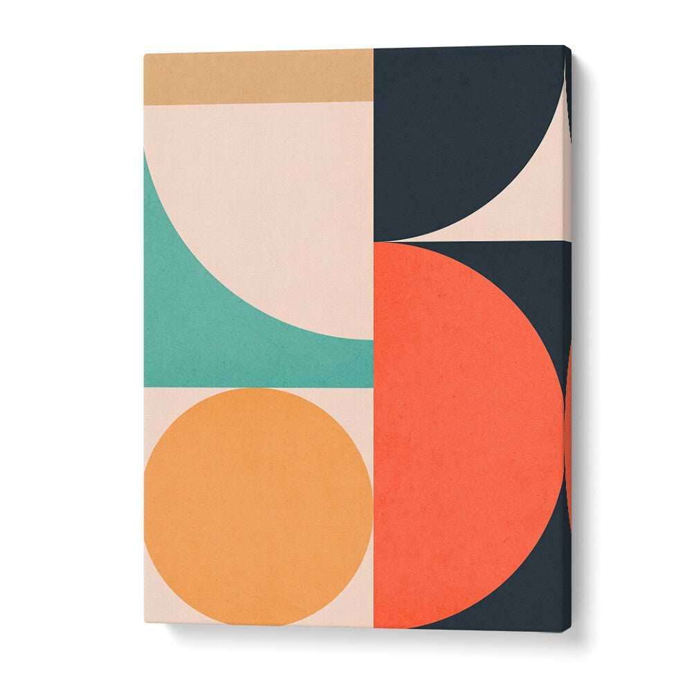 CIRCLES IN HARMONY V, GEOMETRIC ART PRINTS showcase a vibrant interplay of shapes and colors for modern decor.