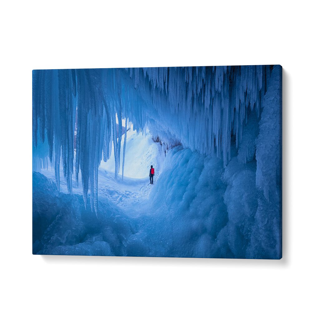 Transform your space with CAVE OF ICE, PHOTOGRAPHY PRINTS, featuring a stunning frozen landscape.