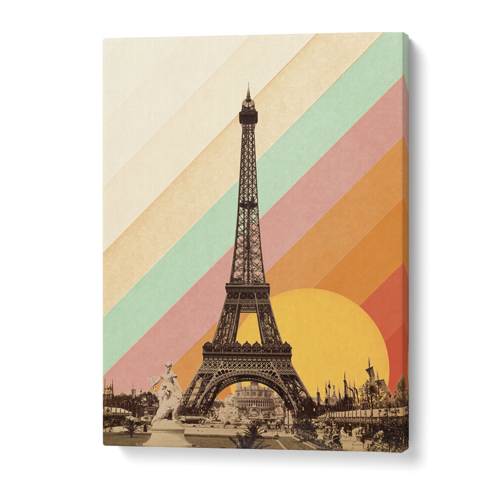 Eiffel Tower Rainbow travel posters by Florent Bodart showcase Paris in vibrant colors and stunning artwork.