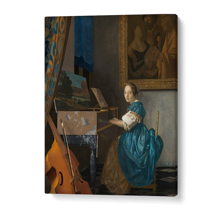 YOUNG WOMAN SEATED , VINTAGE PAINTINGS