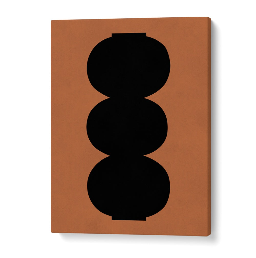 Elevate your decor with TRIBAL SHAPES XIV, GEOMETRIC ART PRINTS featuring bold black shapes on a warm background.