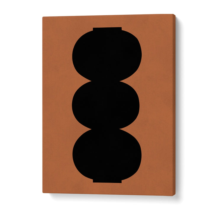 Elevate your decor with TRIBAL SHAPES XIV, GEOMETRIC ART PRINTS featuring bold black shapes on a warm background.