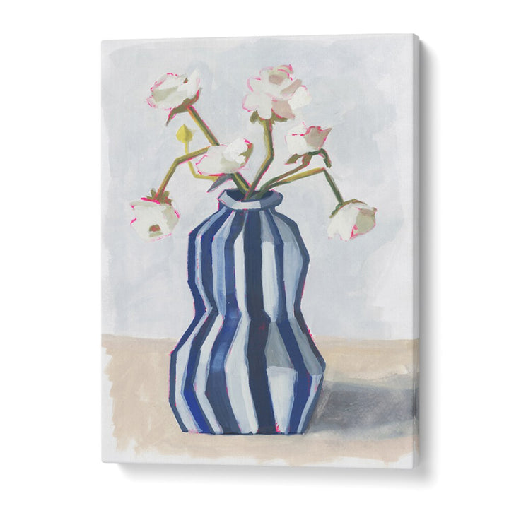 Elegant FLOWERS IN A STRIPED VASE II artwork adds sophistication and beauty to any room decor. Perfect for home styling.