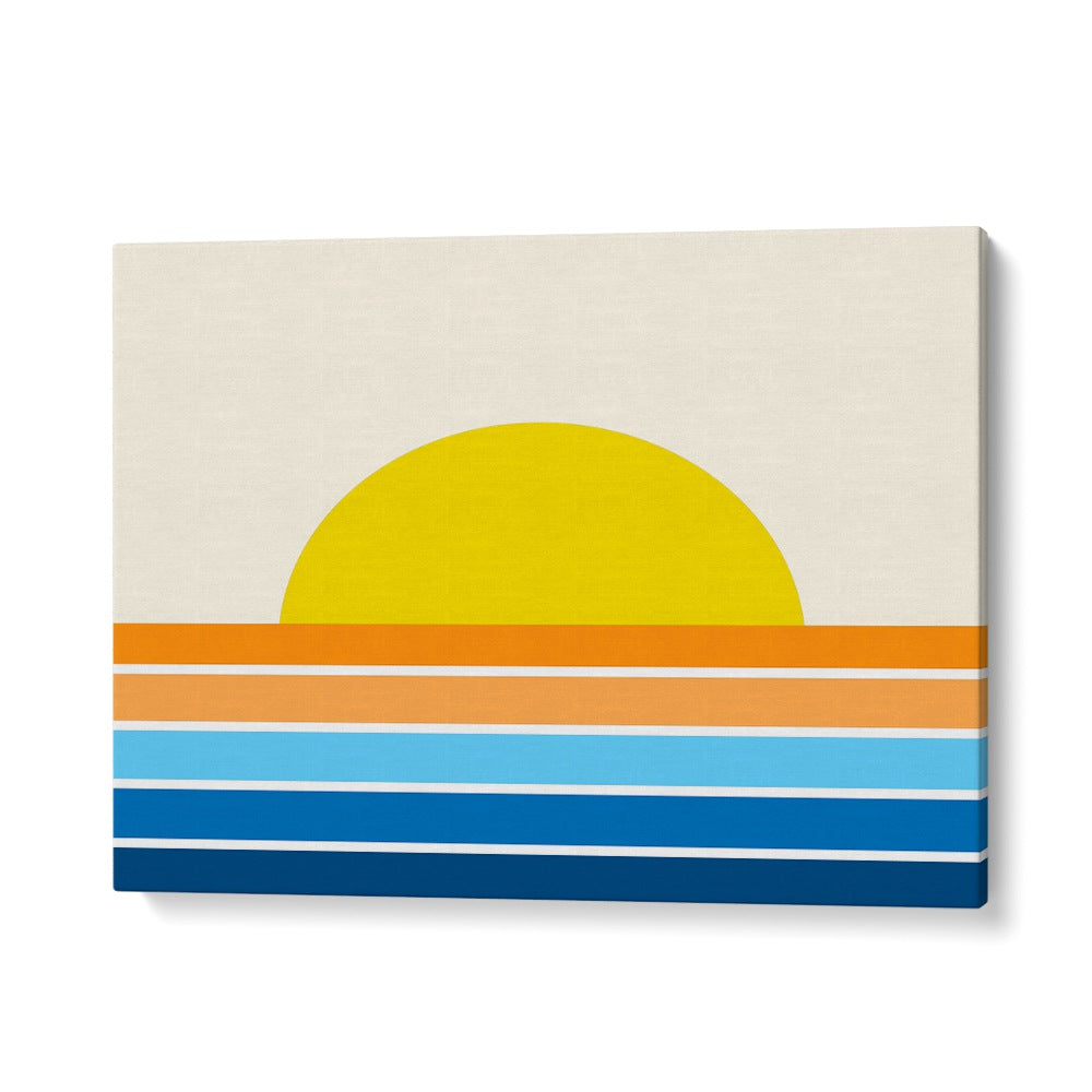 Bright and vibrant RETRO BEACH I, LANDSCAPE PAINTINGS, perfect for enhancing any coastal-themed decor.