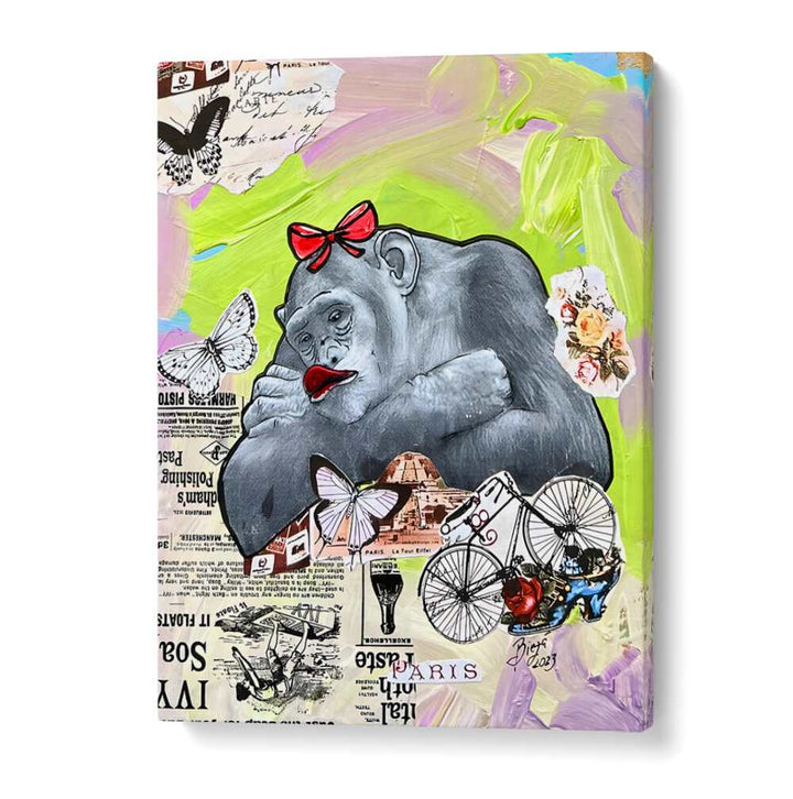 Colorful PARISIAN DAYDREAM, COMIC POSTERS featuring a playful gorilla design, perfect for vibrant home decor.