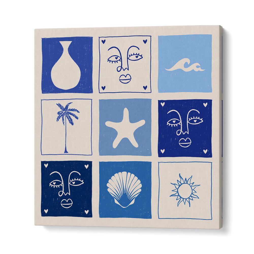 Colorful SEA CHILD, BOHO ART PAINTINGS featuring ocean-inspired designs, perfect for enhancing your coastal decor.