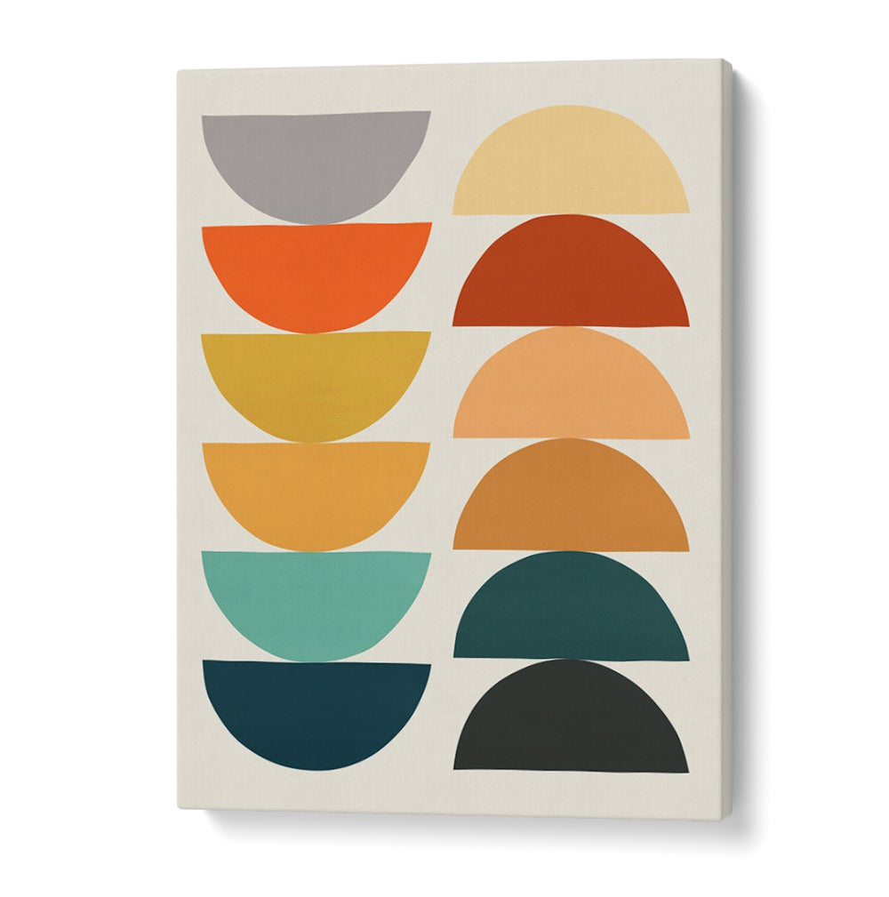 Colorful ORGANIC IX, GEOMETRIC ART PRINTS showcasing artistic half-circle patterns for creative design inspiration.