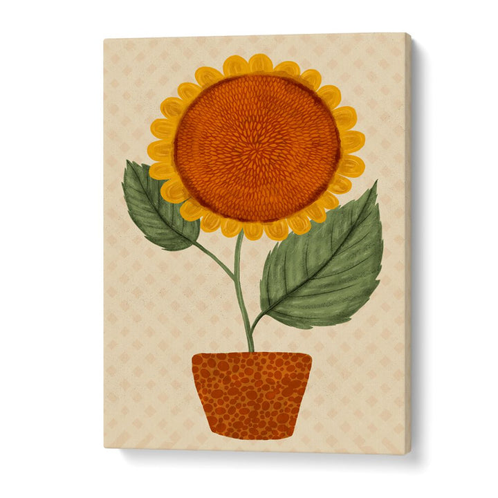 Bright sunflower pot artwork showcasing vibrant floral flower paintings, perfect for home decor. Ideal for nature lovers!