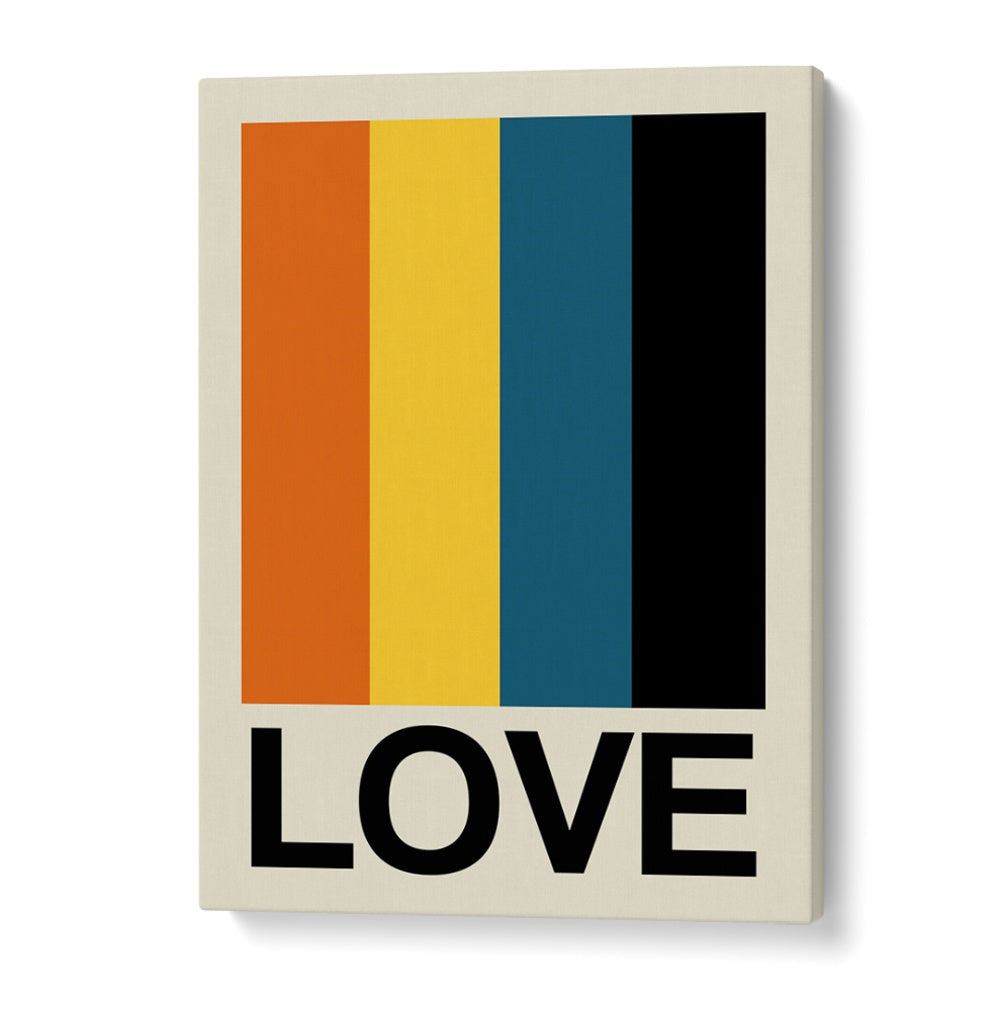 Vibrant RETRO STRIPE LOVE SUNDAZE, QUOTES poster adds a nostalgic touch to any space with bold colors.