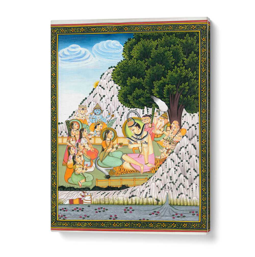 LORD SHIVA TAKING BHANG, INDIAN ART PAINTINGS showcases vibrant Indian culture and spirituality in stunning detail.