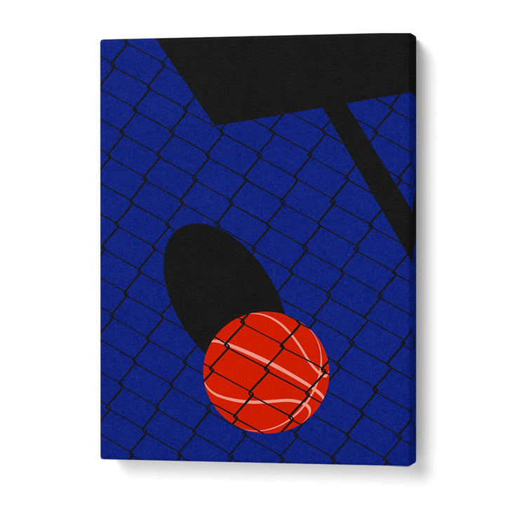 Colorful artwork featuring a basketball and net, perfect for your BACKYARD BASKETBALL COURT, SPORTS POSTERS collection.