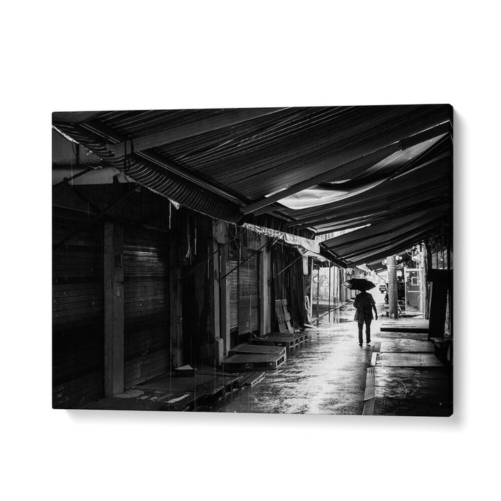 Rainy street scene capturing the unique beauty of urban life, perfect for RAINY, PHOTOGRAPHY PRINTS enthusiasts.