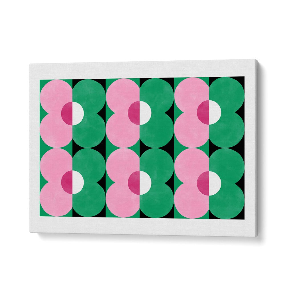 Bright GREEN & pink floral painting by Elena Ristova, perfect for adding nature's beauty to your home decor.