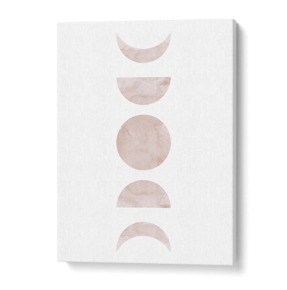 Stunning WATERCOLOR III, BOHO ART PAINTINGS featuring soft circles and crescent shapes in a modern abstract design.