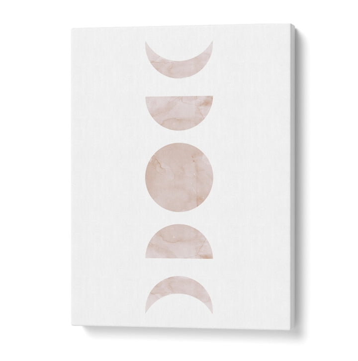 Stunning WATERCOLOR III, BOHO ART PAINTINGS featuring soft circles and crescent shapes in a modern abstract design.