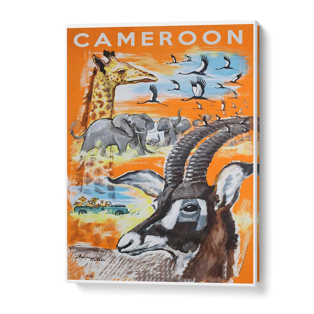 Explore the vibrant wildlife and landscapes of Cameroon with our CAMEROON, VINTAGE TRAVEL POSTERS, perfect for décor.