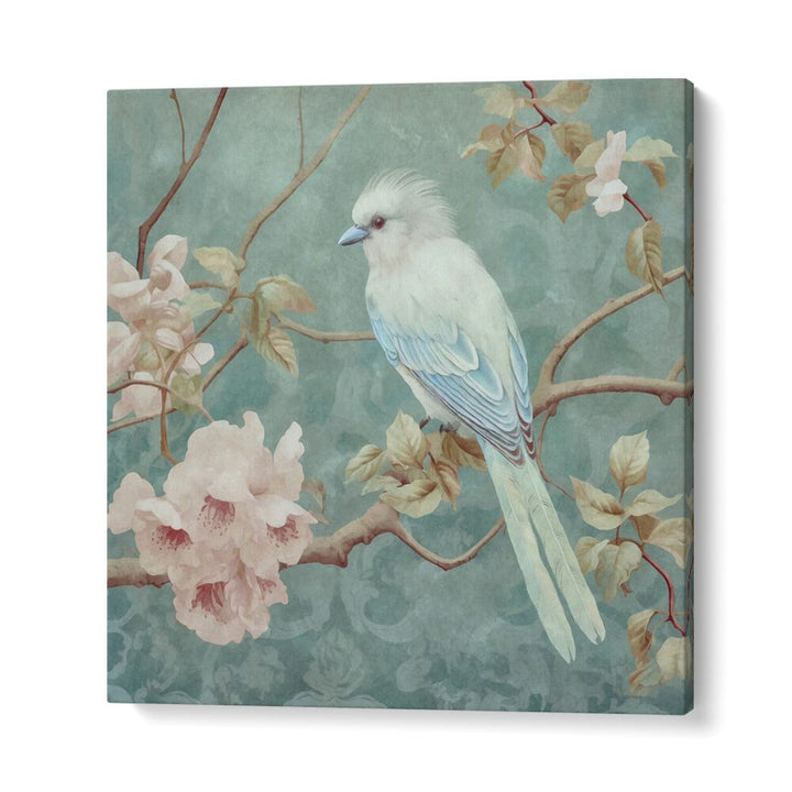 Chinoiserie Bird V, Animal Paintings: Elegant bird perched among blossoms, perfect for enhancing your decor.