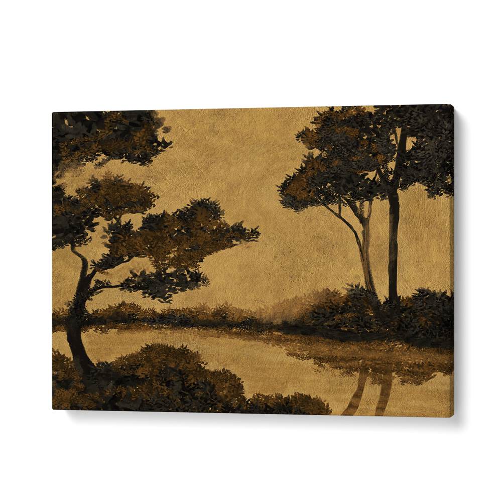 Serene WOOLAND POND, LANDSCAPE PAINTINGS capturing tranquil woodland beauty for any peaceful retreat.