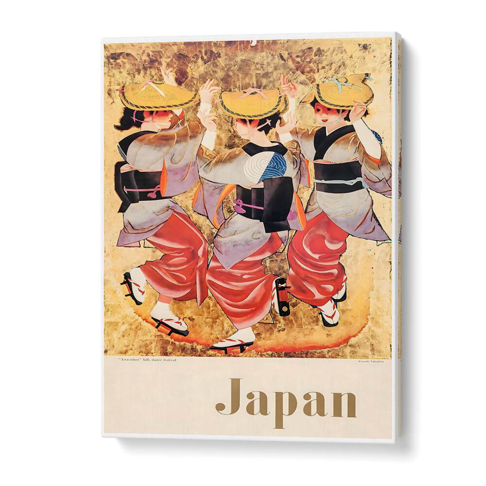 Explore the charm of JAPAN with our VINTAGE TRAVEL POSTERS, showcasing traditional dance and culture.