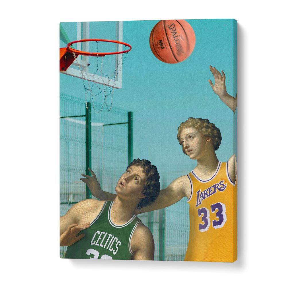 A CLASSIC GAME, ALTERED ART PRINTS by Dikhotomy captures nostalgic basketball moments with a modern twist.