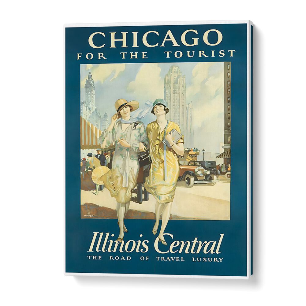 CHICAGO, VINTAGE TRAVEL POSTERS showcase classic style, perfect for adding nostalgic charm to any space.