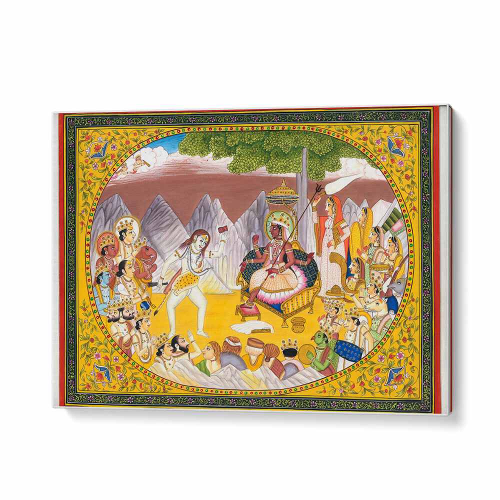 Vibrant SHIVA AND KALI, INDIAN ART PAINTINGS showcasing divine energy and intricate artistry, perfect for your home decor.
