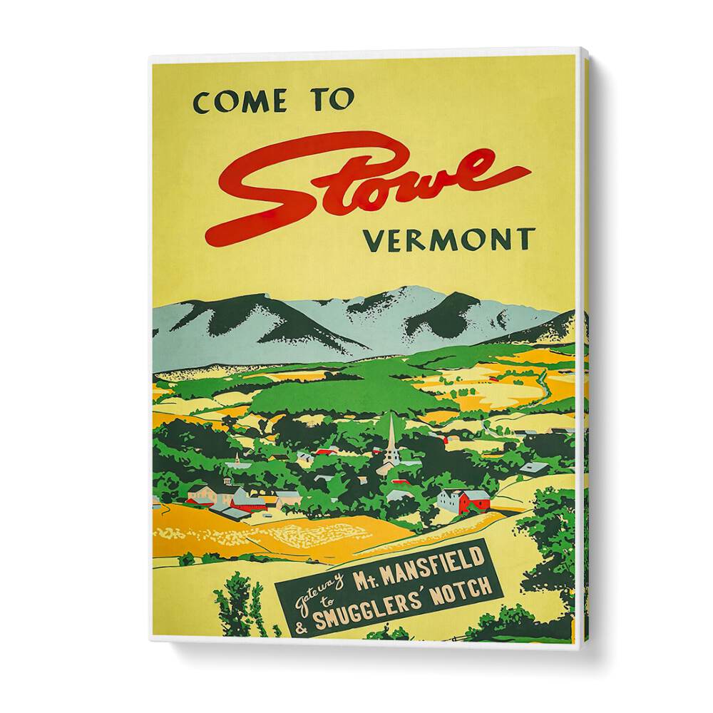Stunning Vermont Vintage Travel Posters showcasing the beauty of Stowe and its picturesque landscapes.