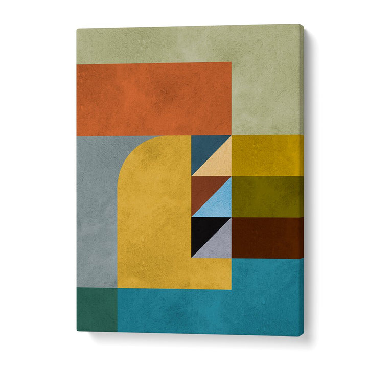 Colorful geometric shapes create a modern aesthetic in GEOMETRIC HARMONY II, GEOMETRIC ART PRINTS for stylish decor.