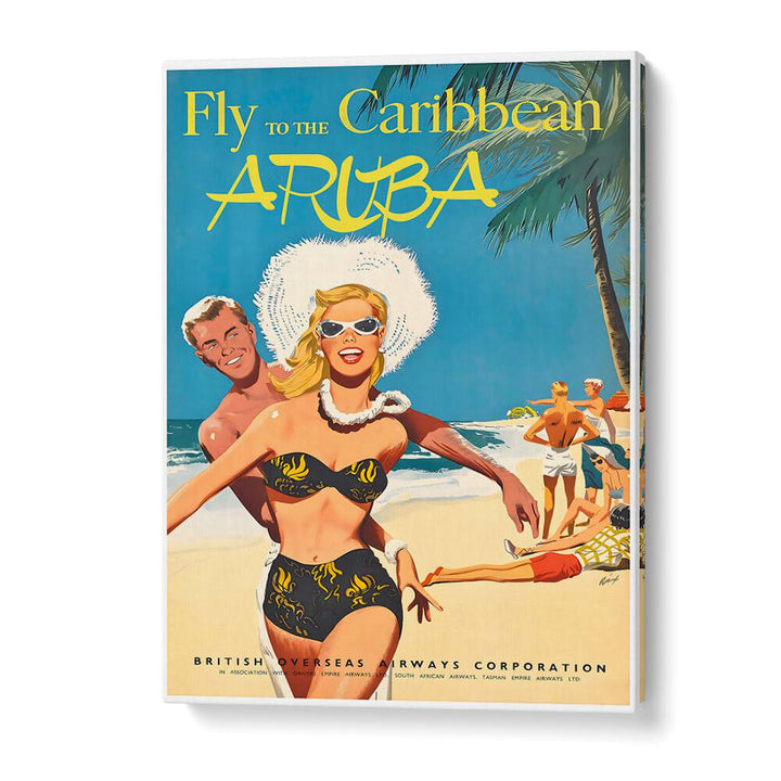Stylish ARUBA I, VINTAGE TRAVEL POSTERS showcasing vibrant Caribbean scenes, perfect for home decor and travel enthusiasts.
