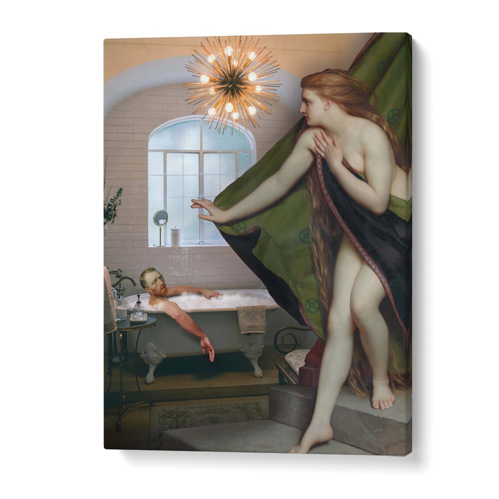 BATH MEETING, ALTERED ART PRINTS by Dikhotomy, featuring a whimsical bath scene that inspires creativity.