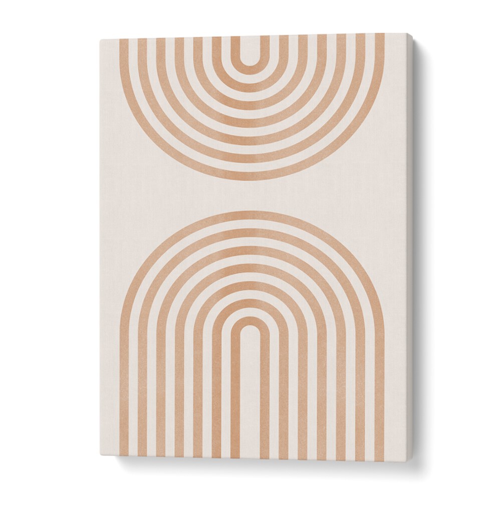 Stylish RAINBOW LINES II, BOHO ART PAINTINGS on a neutral canvas, perfect for vibrant home decor and artistic flair.