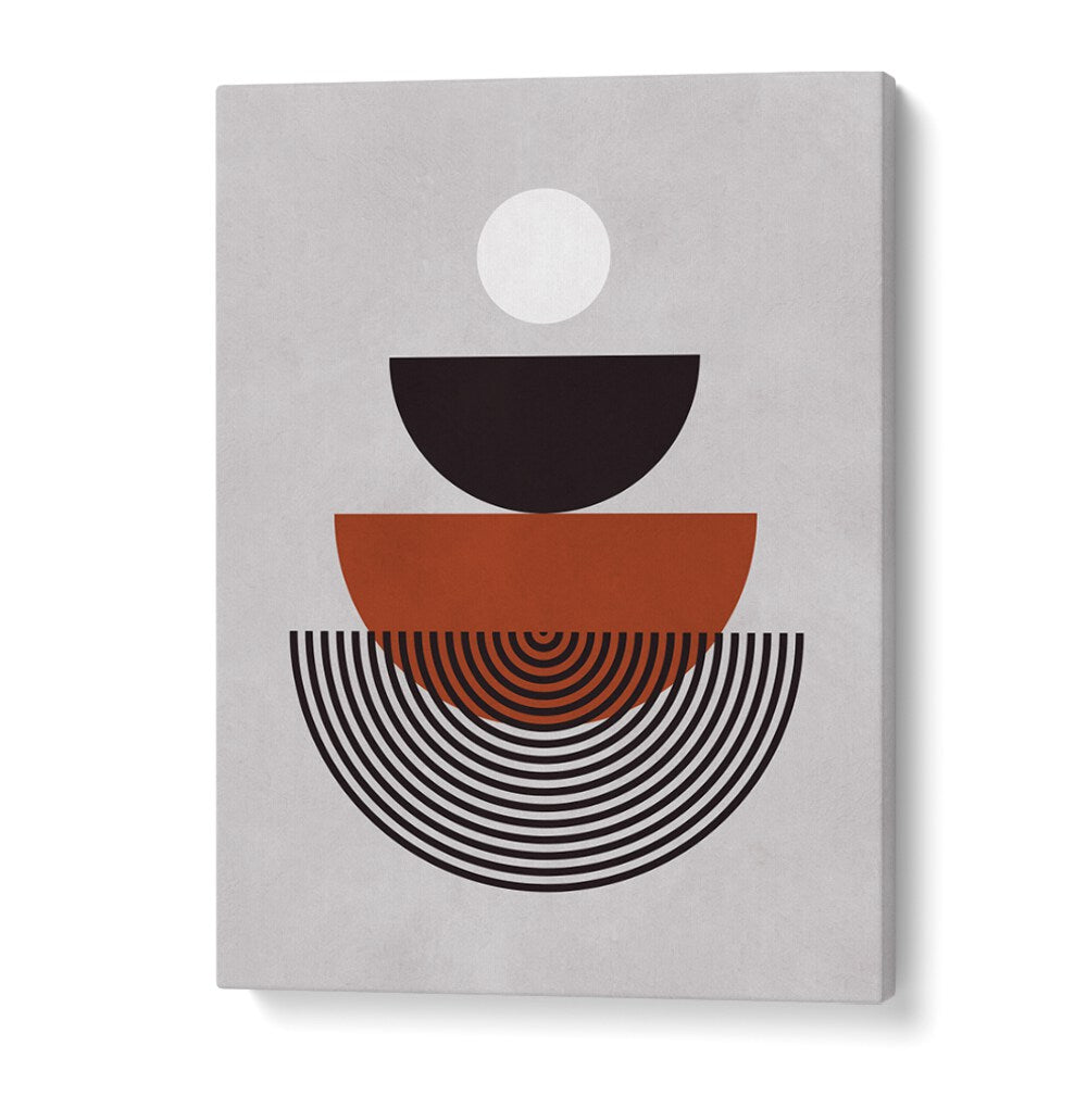 Stunning LINES AND CIRCLES XVIII, BOHO ART PAINTINGS featuring geometric shapes in earthy tones for stylish decor.