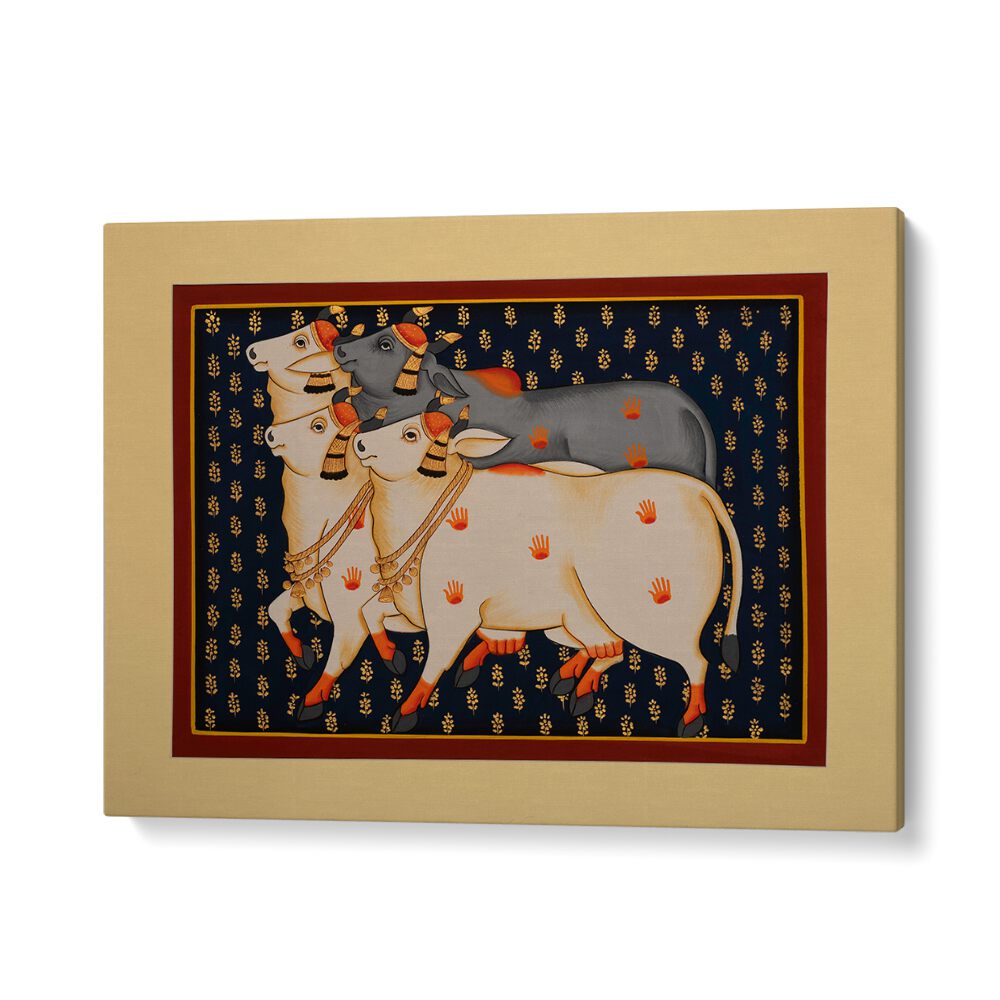 Vibrant TRADITIONAL COW , INDIAN ART PAINTINGS showcasing India's rich culture and heritage in exquisite detail.