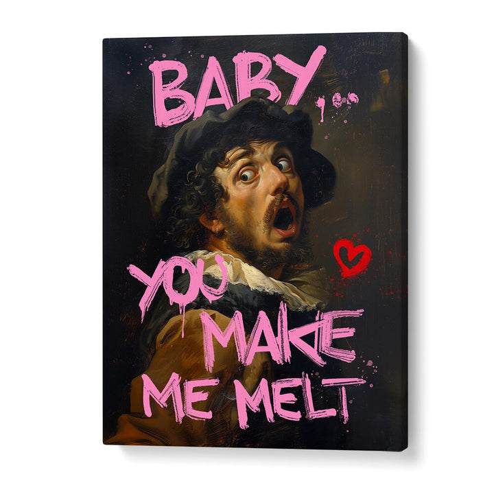 "Explore the charm of BABY YOU MAKE ME MELT, ALTERED ART PRINTS by Dikhotomy, adding warmth to your home decor."