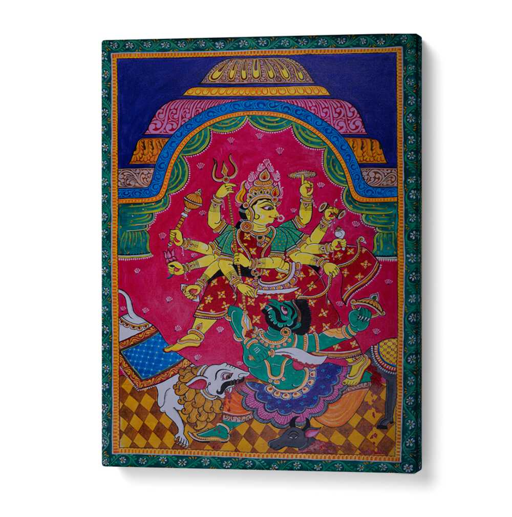 Vibrant GODDESS DURGA, INDIAN ART PAINTINGS showcase divine strength and grace in stunning detail. Perfect for spiritual decor.