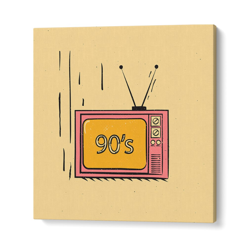 Retro artwork showcasing a vintage TV, perfect for fans of THE 90'S , MOVIE POSTERS. Ideal for nostalgic decor.