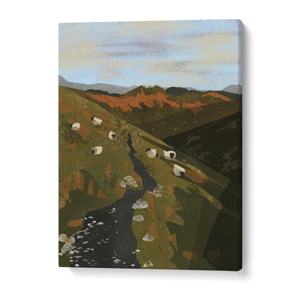 Explore the beauty of CONNEMARA NATIONAL PARK, LANDSCAPE PAINTINGS showcasing stunning hills and serene streams.