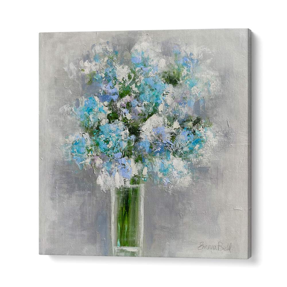 Stunning bouquet of flowers in a glass, capturing the essence of floral flower paintings for a vibrant living space.