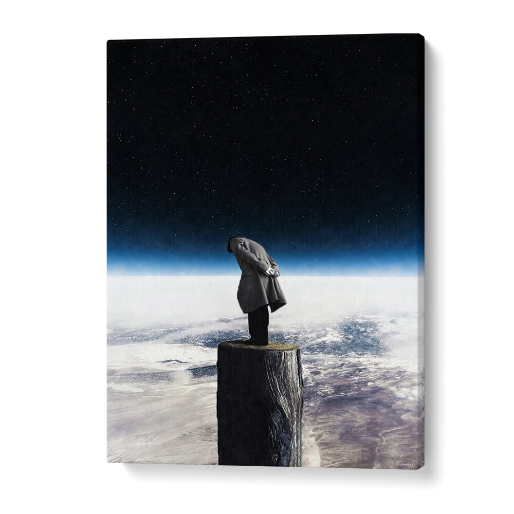 Stunning "I ALONE, SURREAL ART PRINTS" captures surrealism's depths, inviting imaginative exploration from UNDERDOTT.