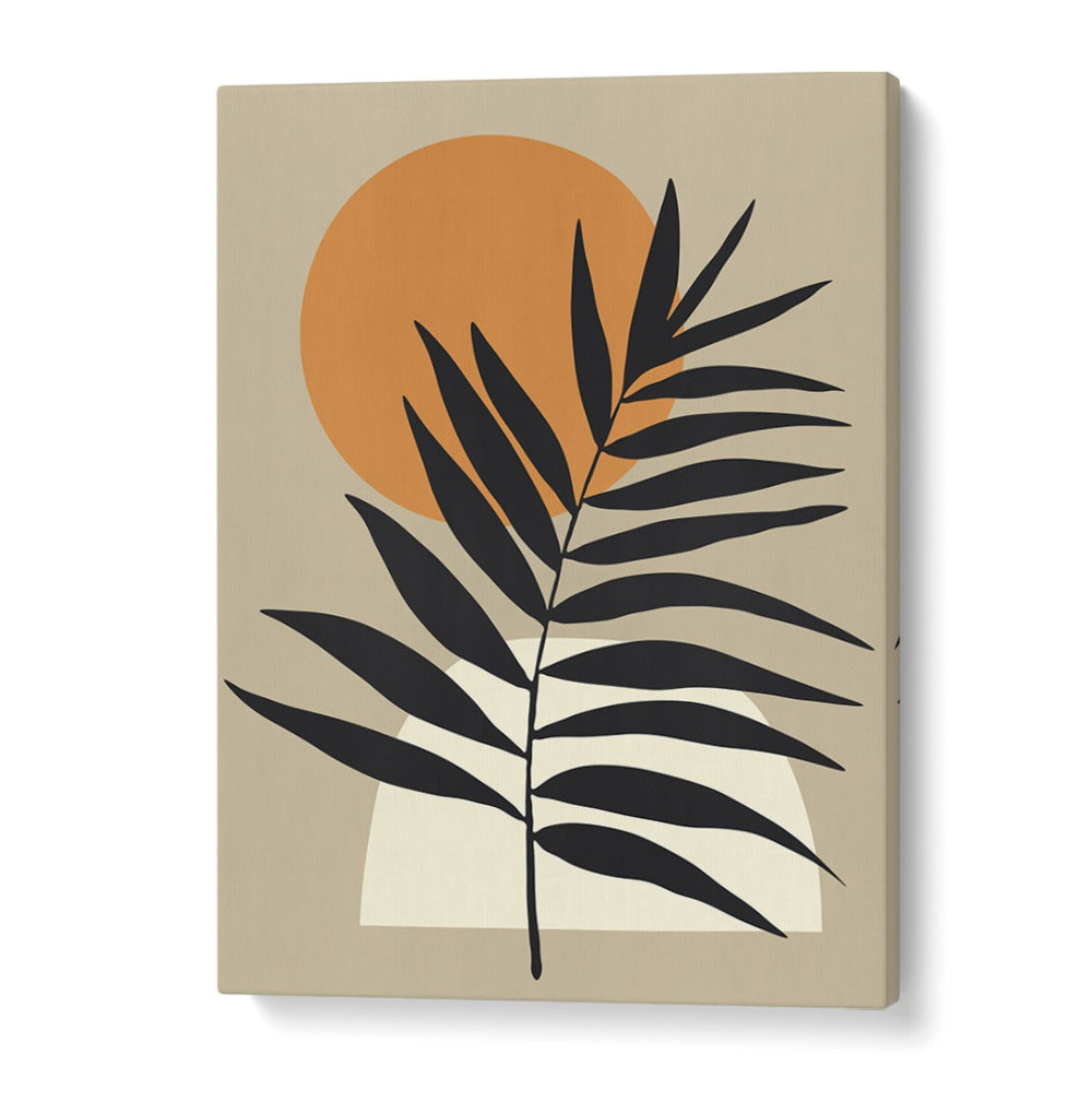 Stylish COMPOSITION IV, BOHO ART PAINTINGS featuring a bold leaf design and warm tones, perfect for enhancing any space.
